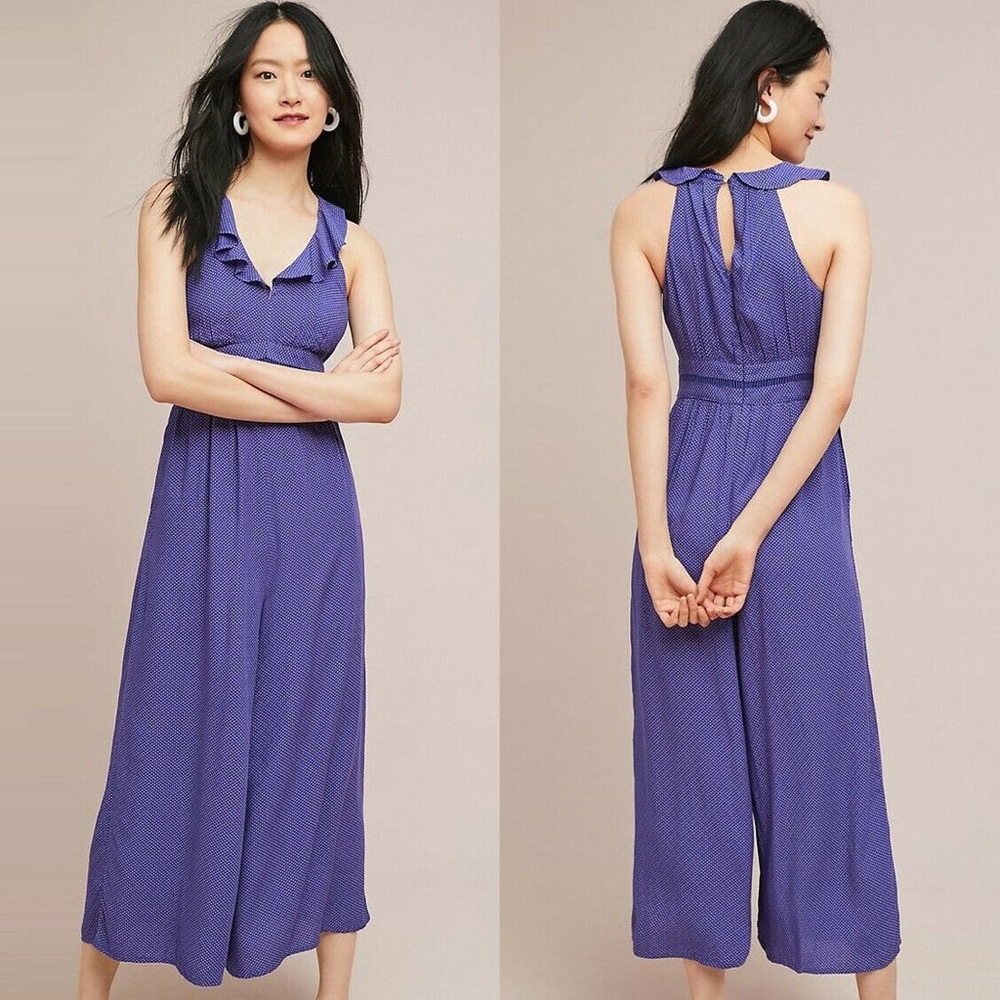 Anthropologie Mauve Syros Ruffled Jumpsuit 4 NWT